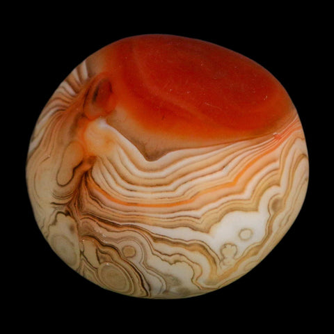 1.8" Natural Polished Red Silk Banded Agate Chalcedony Mineral Specimen - Fossil Age Minerals