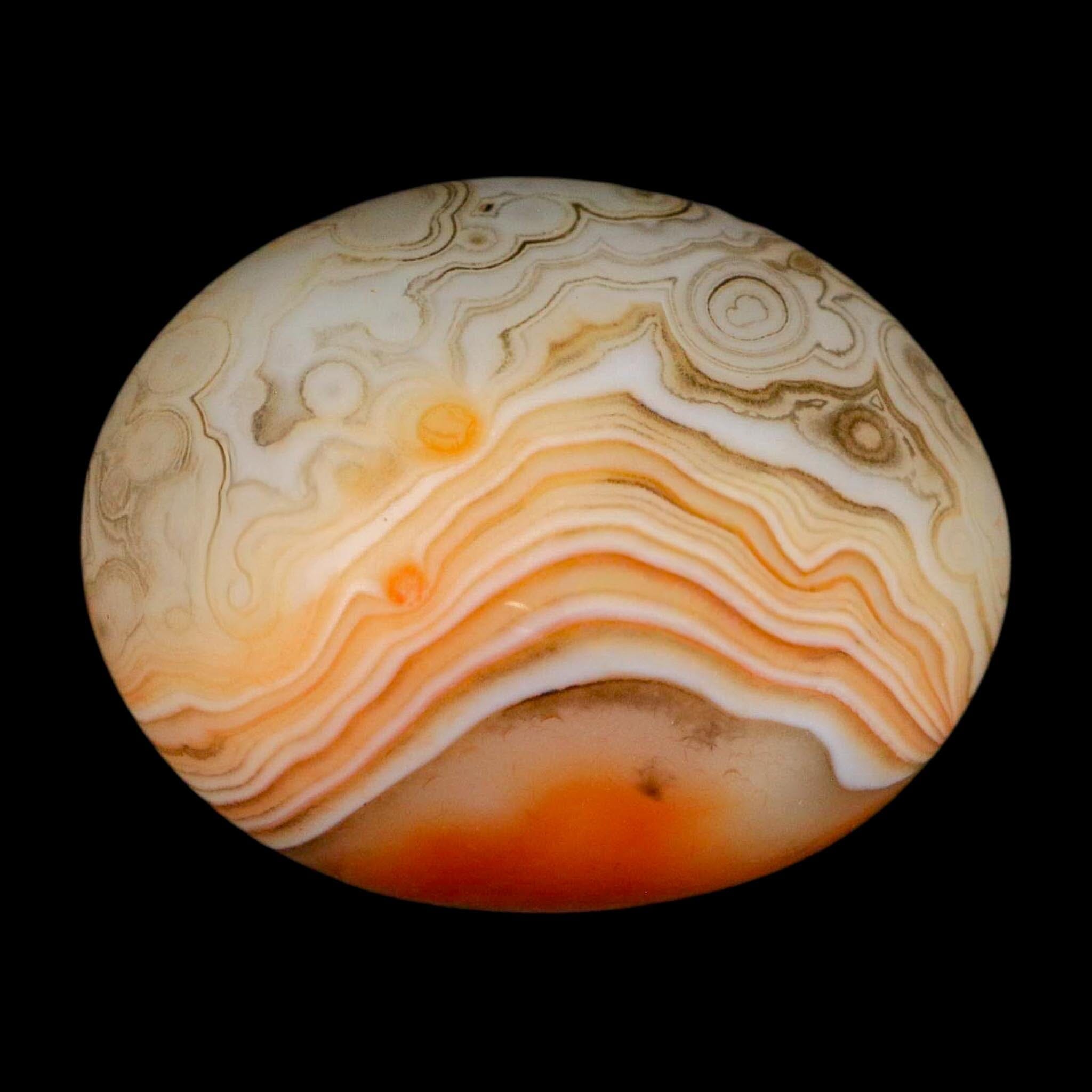 1.8" Natural Polished Red Silk Banded Agate Chalcedony Mineral Specimen - Fossil Age Minerals