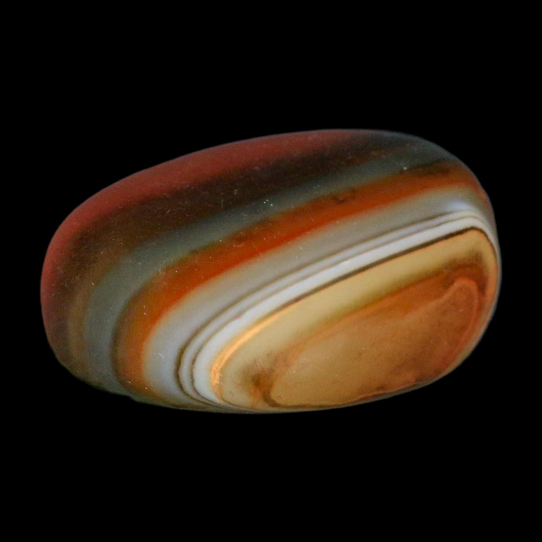 1.8" Natural Polished Red Silk Banded Agate Chalcedony Mineral Specimen - Fossil Age Minerals