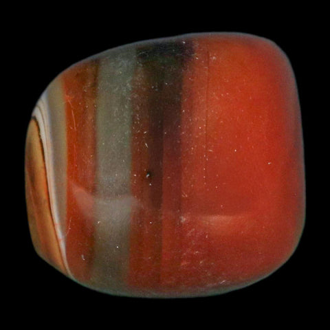 1.8" Natural Polished Red Silk Banded Agate Chalcedony Mineral Specimen - Fossil Age Minerals