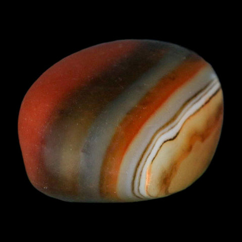 1.8" Natural Polished Red Silk Banded Agate Chalcedony Mineral Specimen - Fossil Age Minerals