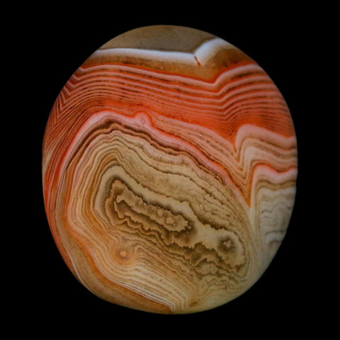 1.6" Natural Polished Red Silk Banded Agate Chalcedony Mineral Specimen - Fossil Age Minerals