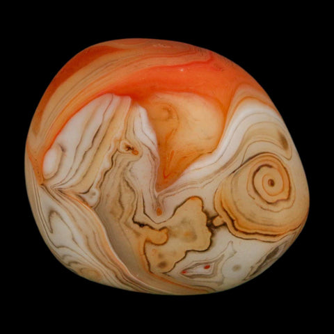 1.9" Natural Polished Red Silk Banded Agate Chalcedony Mineral Specimen - Fossil Age Minerals