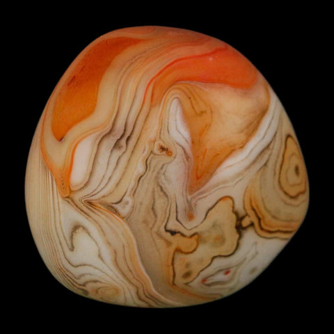 1.9" Natural Polished Red Silk Banded Agate Chalcedony Mineral Specimen - Fossil Age Minerals