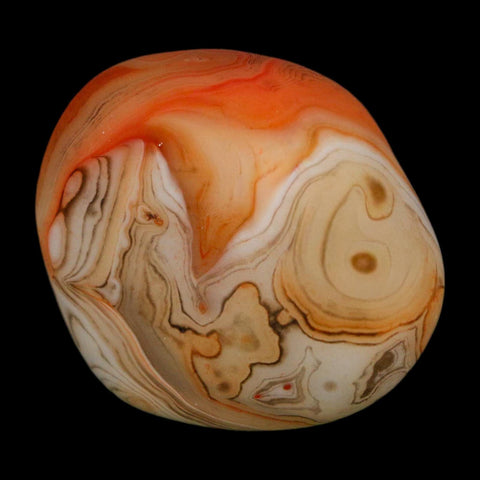 1.9" Natural Polished Red Silk Banded Agate Chalcedony Mineral Specimen - Fossil Age Minerals