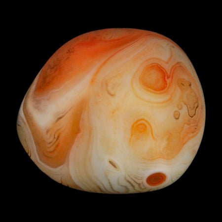 1.9" Natural Polished Red Silk Banded Agate Chalcedony Mineral Specimen