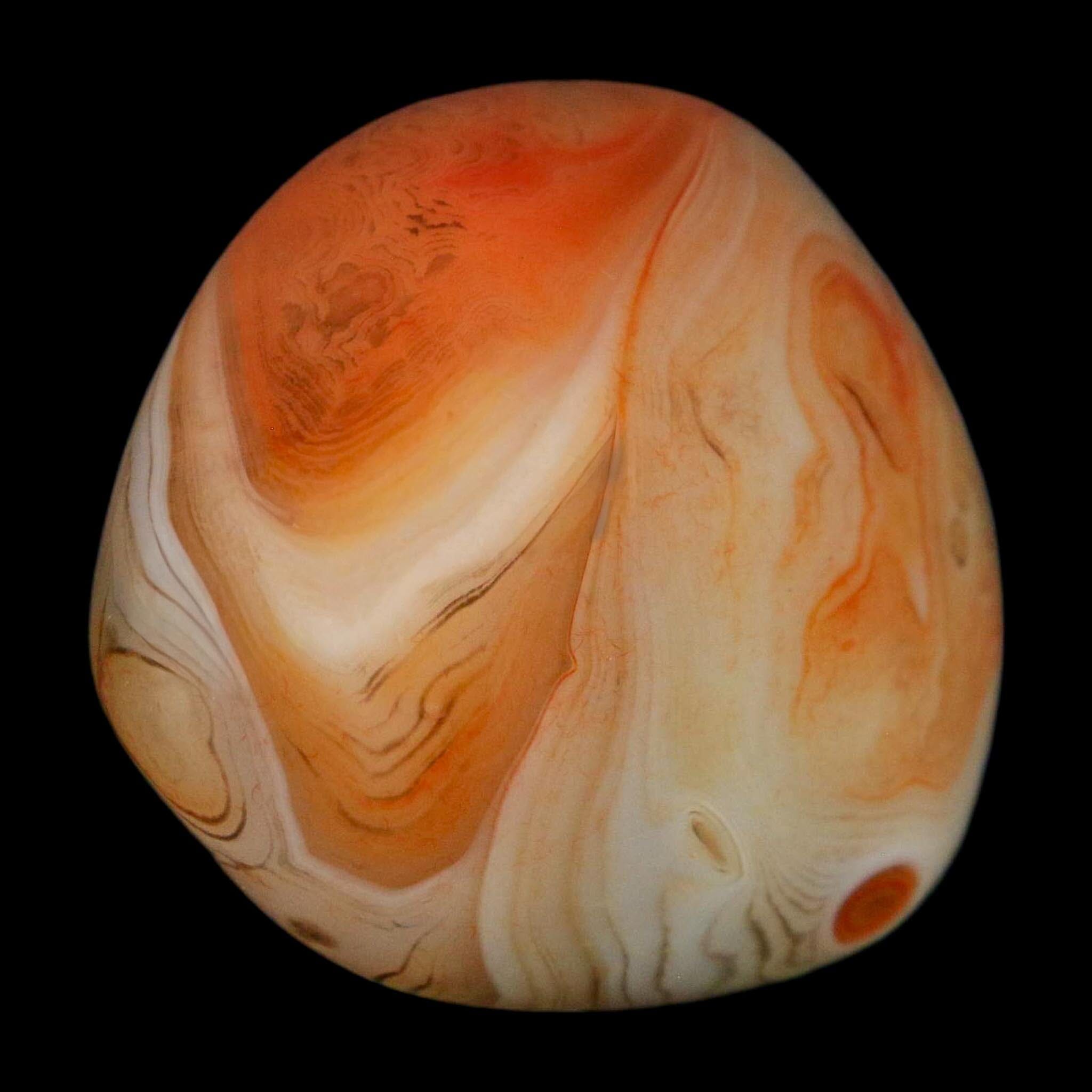 1.9" Natural Polished Red Silk Banded Agate Chalcedony Mineral Specimen - Fossil Age Minerals