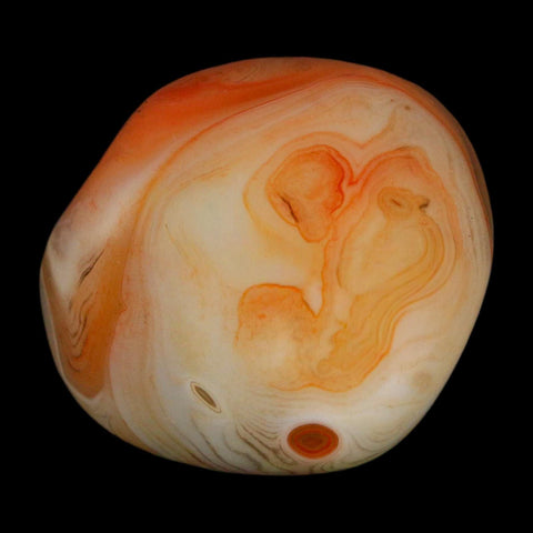 1.9" Natural Polished Red Silk Banded Agate Chalcedony Mineral Specimen - Fossil Age Minerals