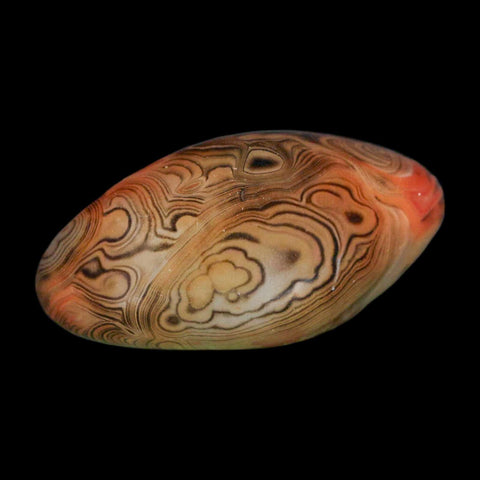2.4" Natural Polished Red Silk Banded Agate Chalcedony Mineral Specimen - Fossil Age Minerals