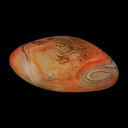 2.4" Natural Polished Red Silk Banded Agate Chalcedony Mineral Specimen