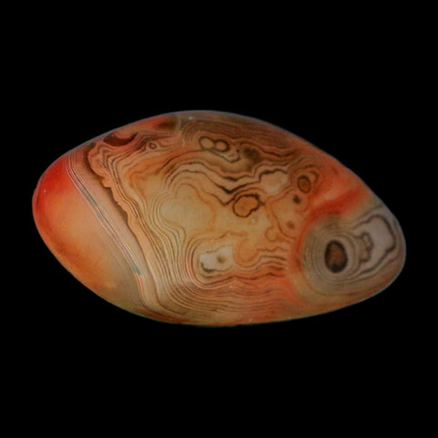 2.4" Natural Polished Red Silk Banded Agate Chalcedony Mineral Specimen - Fossil Age Minerals