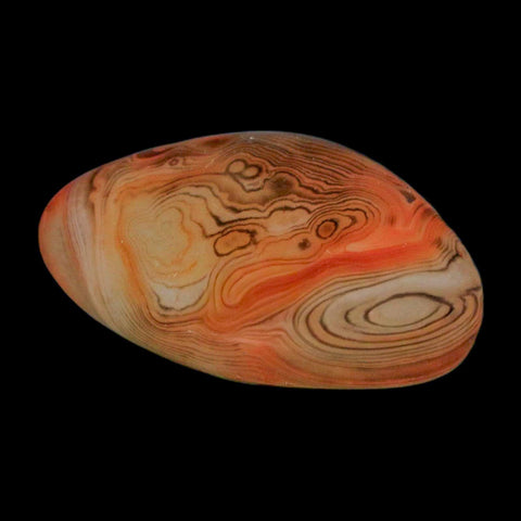 2.4" Natural Polished Red Silk Banded Agate Chalcedony Mineral Specimen - Fossil Age Minerals