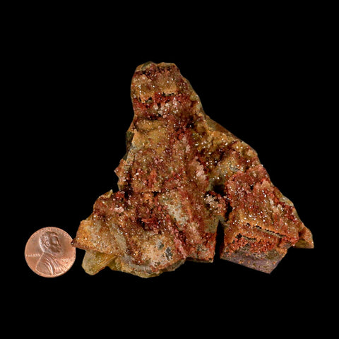 3.6" Yellow Fluorite on Red Vanadinite Crystals Minerals Taouirirt Morocco - Fossil Age Minerals