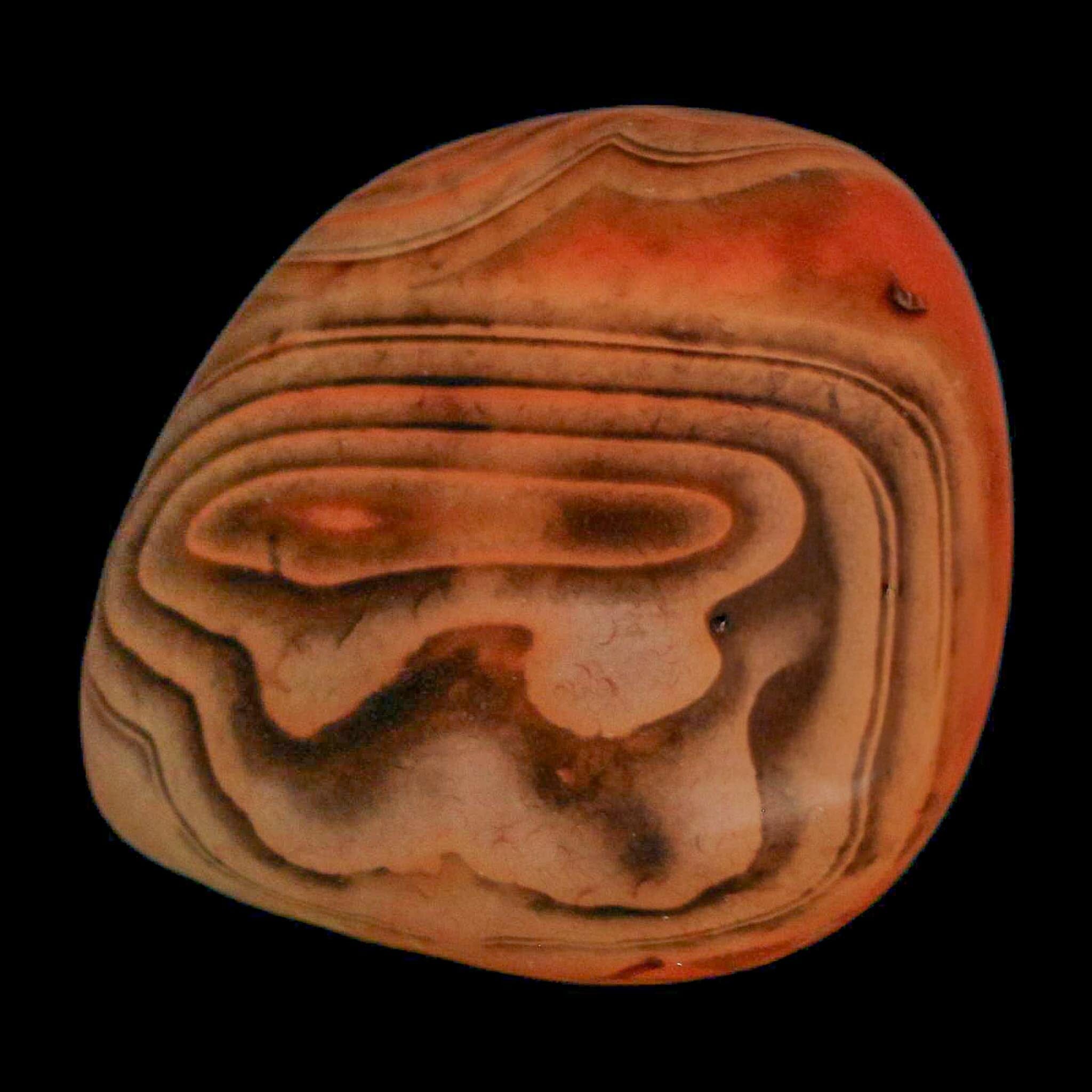 2.4" Natural Polished Red Silk Banded Agate Chalcedony Mineral Specimen - Fossil Age Minerals