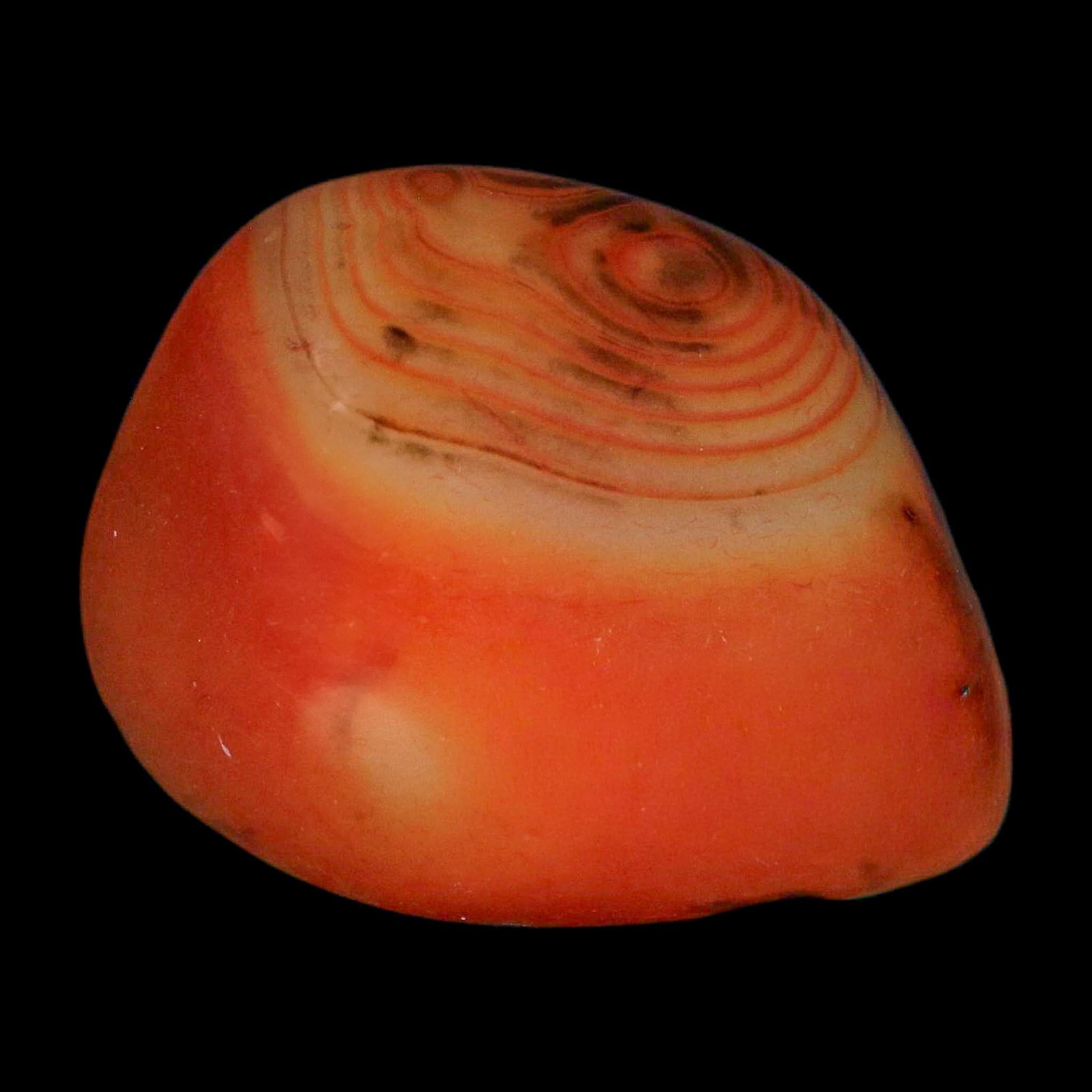 2.4" Natural Polished Red Silk Banded Agate Chalcedony Mineral Specimen - Fossil Age Minerals