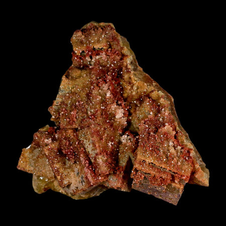 3.6" Yellow Fluorite on Red Vanadinite Crystals Minerals Taouirirt Morocco