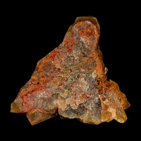 3.6" Yellow Fluorite on Red Vanadinite Crystals Minerals Taouirirt Morocco - Fossil Age Minerals