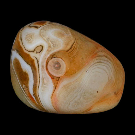 1.9" Natural Polished Red Silk Banded Agate Chalcedony Mineral Specimen