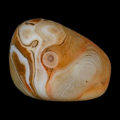 1.9" Natural Polished Red Silk Banded Agate Chalcedony Mineral Specimen - Fossil Age Minerals