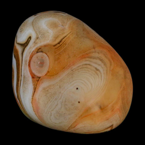 1.9" Natural Polished Red Silk Banded Agate Chalcedony Mineral Specimen - Fossil Age Minerals