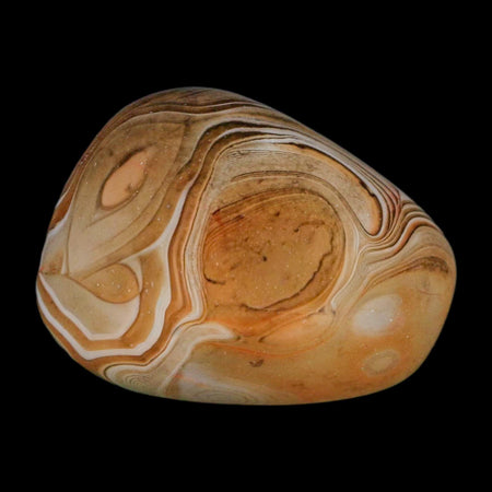 1.9" Natural Polished Red Silk Banded Agate Chalcedony Mineral Specimen