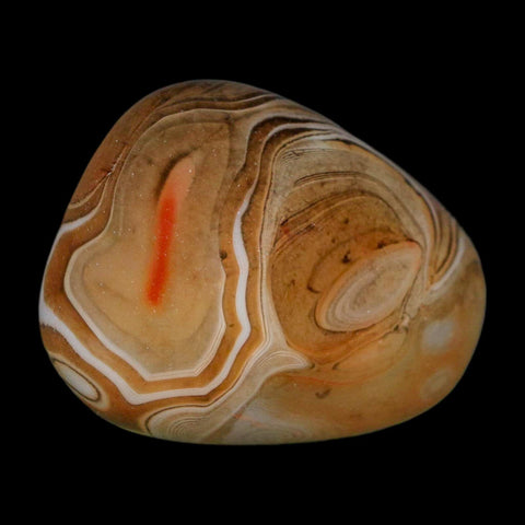 1.9" Natural Polished Red Silk Banded Agate Chalcedony Mineral Specimen - Fossil Age Minerals