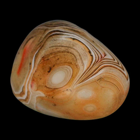 1.9" Natural Polished Red Silk Banded Agate Chalcedony Mineral Specimen - Fossil Age Minerals