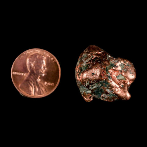 1" Solid Native Copper Polished Nugget Mineral Keweenaw Michigan
