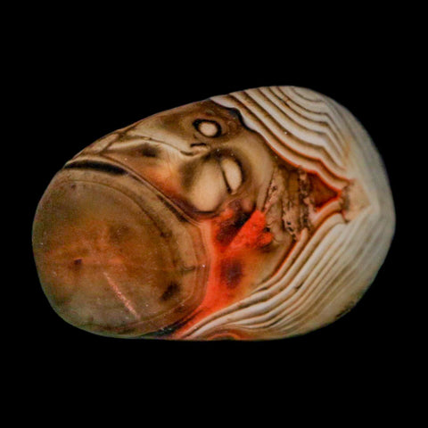 1.5" Natural Polished Red Silk Banded Agate Chalcedony Mineral Specimen - Fossil Age Minerals