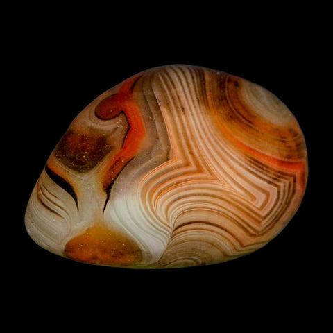 1.9" Natural Polished Red Silk Banded Agate Chalcedony Mineral Specimen - Fossil Age Minerals