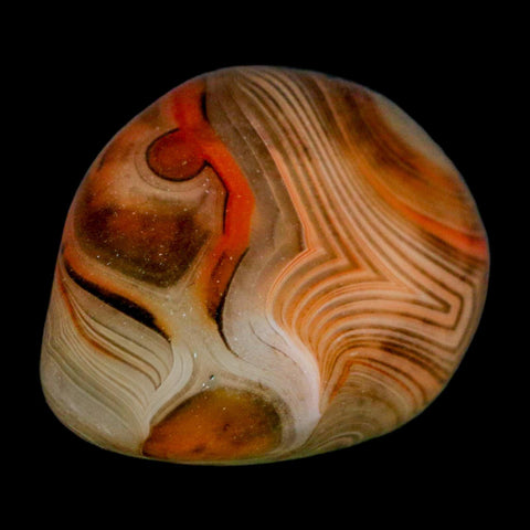 1.9" Natural Polished Red Silk Banded Agate Chalcedony Mineral Specimen - Fossil Age Minerals