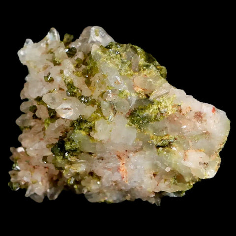 1.6" Rough Green Epidote Crystals On Quartz Cluster Specimen Imilchil, Morocco - Fossil Age Minerals