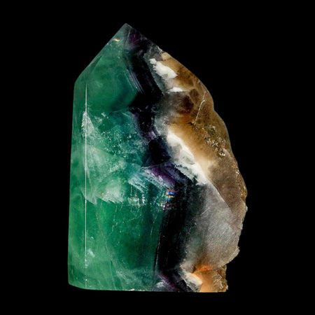 2.9" Rainbow Fluorite Crystal Mineral Specimen Natural Cut Polished Side Point Tower