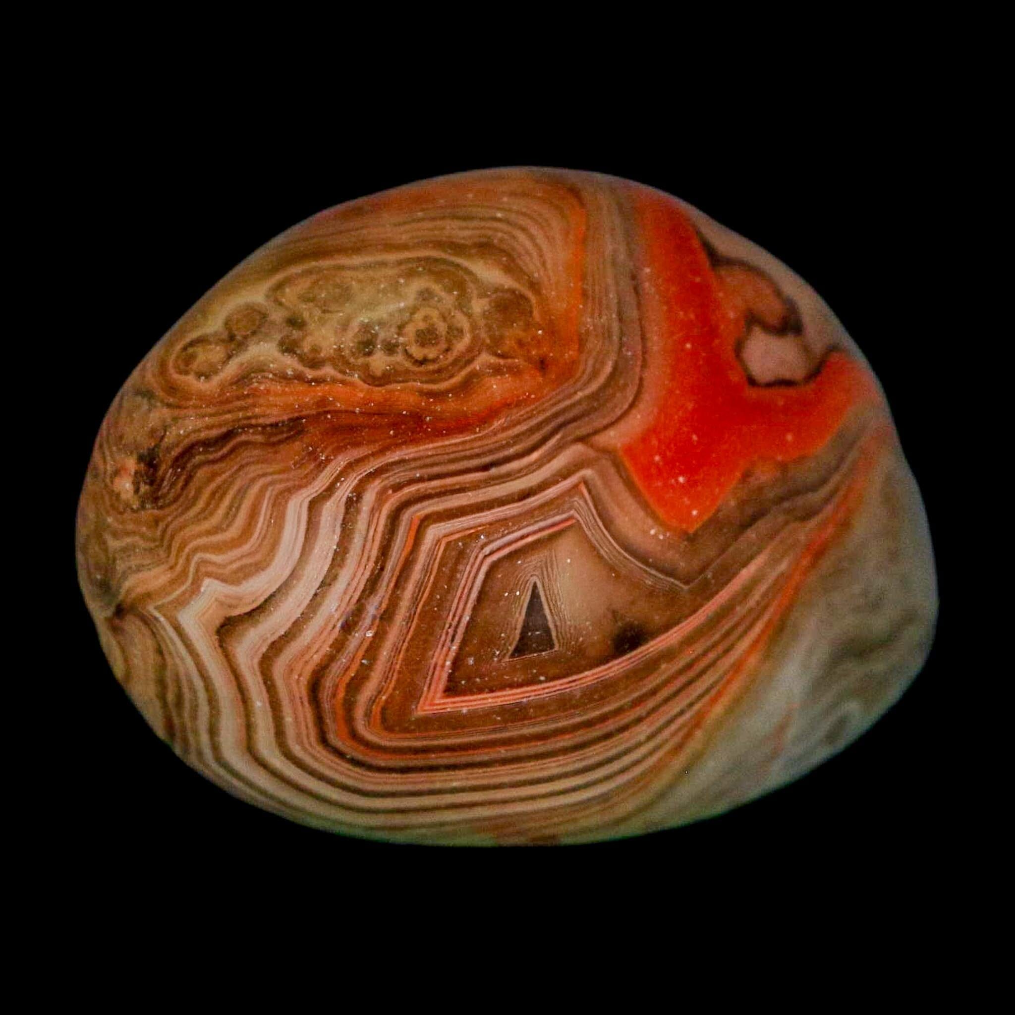 1.9" Natural Polished Red Silk Banded Agate Chalcedony Mineral Specimen - Fossil Age Minerals