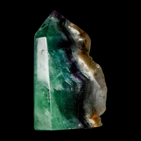 2.9" Rainbow Fluorite Crystal Mineral Specimen Natural Cut Polished Side Point Tower