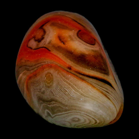 1.9" Natural Polished Red Silk Banded Agate Chalcedony Mineral Specimen - Fossil Age Minerals