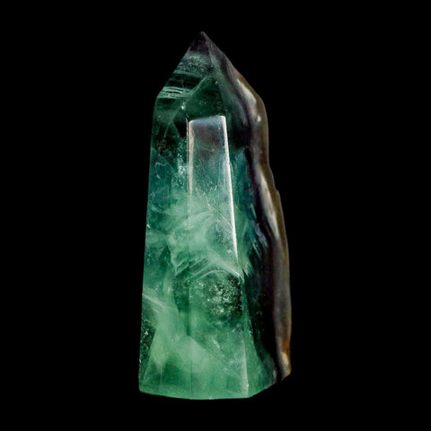 2.9" Rainbow Fluorite Crystal Mineral Specimen Natural Cut Polished Side Point Tower