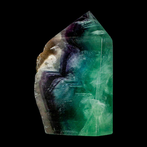 2.9" Rainbow Fluorite Crystal Mineral Specimen Natural Cut Polished Side Point Tower