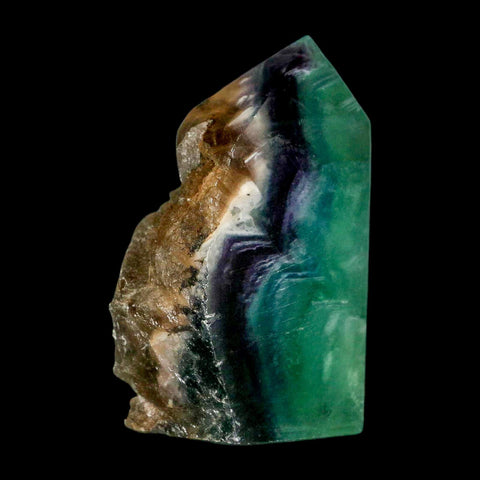 2.9" Rainbow Fluorite Crystal Mineral Specimen Natural Cut Polished Side Point Tower