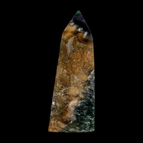2.9" Rainbow Fluorite Crystal Mineral Specimen Natural Cut Polished Side Point Tower