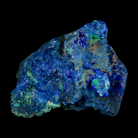 1.7" Rough Azurite Crystals And Malachite Mineral Specimen Tiznit Morocco