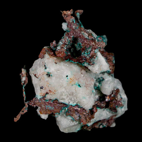 1.9" Rough Native Copper On Crystal Quartz Matrix Mineral Specimen Morocco - Fossil Age Minerals