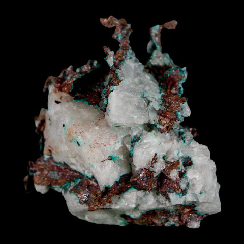 1.9" Rough Native Copper On Crystal Quartz Matrix Mineral Specimen Morocco - Fossil Age Minerals