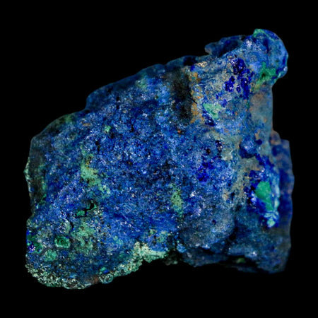 1.7" Rough Azurite Crystals And Malachite Mineral Specimen Tiznit Morocco