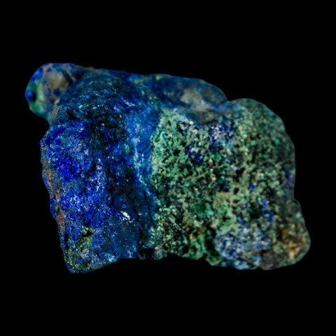1.7" Rough Azurite Crystals And Malachite Mineral Specimen Tiznit Morocco