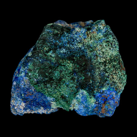 1.9" Rough Azurite Crystals And Malachite Mineral Specimen Tiznit Morocco
