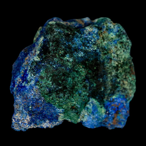 1.9" Rough Azurite Crystals And Malachite Mineral Specimen Tiznit Morocco