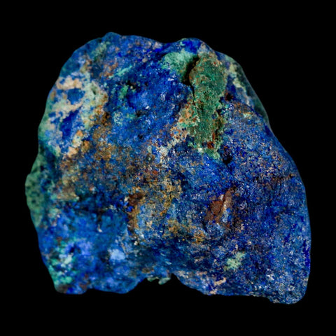1.9" Rough Azurite Crystals And Malachite Mineral Specimen Tiznit Morocco