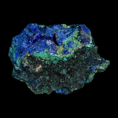 2.4" Rough Azurite Crystals And Malachite Mineral Specimen Tiznit Morocco