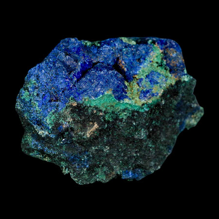 2.4" Rough Azurite Crystals And Malachite Mineral Specimen Tiznit Morocco